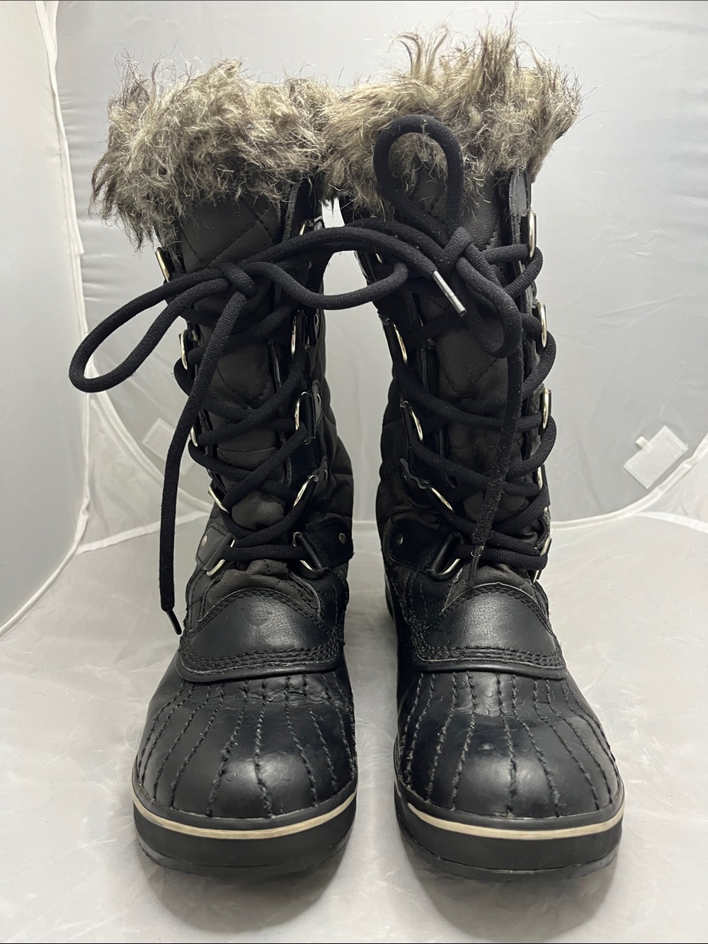 Sorel Tofino Black Quilted Lace-Up Winter Boots - Size 6.5 - Picture 6 of 16